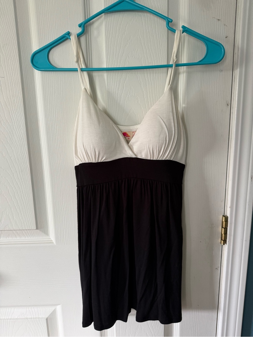 Forever 21 Two-Tone Spaghetti Strap Chemise in White & Black